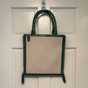 Elegant Green and Cream Tote Bag